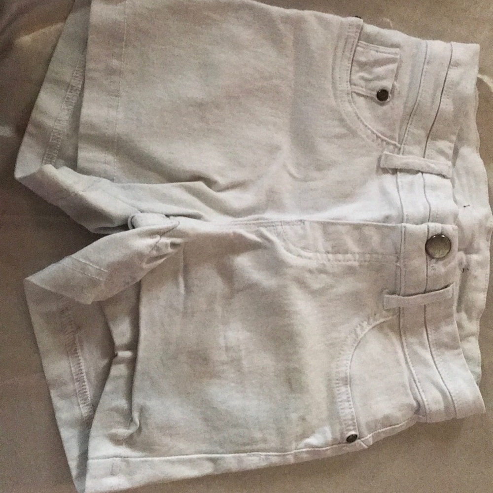 White jean shorts